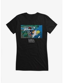New ๐ Studio Ghibli Kiki's Delivery Service Broomstick ๐ง Girls T-Shirt ๐