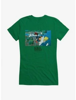 New 👏 Studio Ghibli Kiki's Delivery Service Broomstick 👧 Girls T-Shirt 😀 -Hot Sale Studio Ghibli Store 13073245 hi
