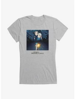 Flash Sale 🥰 Studio Ghibli Howl's Moving Castle Poster Art 👧 Girls T-Shirt 👍 -Hot Sale Studio Ghibli Store 13182088 hi