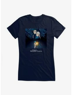 Flash Sale 🥰 Studio Ghibli Howl's Moving Castle Poster Art 👧 Girls T-Shirt 👍 -Hot Sale Studio Ghibli Store 13182095 hi