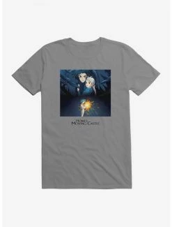 Best Pirce 👍 Studio Ghibli Howl's Moving Castle Poster Art T-Shirt ⌛