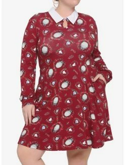 Promo 👍 Studio Ghibli My Neighbor Totoro Collared Long-Sleeve 👗 Dress Plus Size 🌟