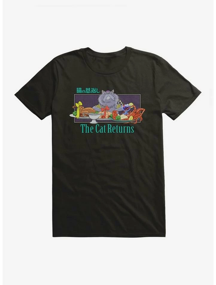 Promo ✨ Studio Ghibli The Cat Returns Cat King Feast T-Shirt 👍 2 Promo ✨ Studio Ghibli The Cat Returns Cat King Feast T-Shirt 👍 - Image 2