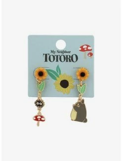 Deals ๐ Studio Ghibli My Neighbor Totoro Sunflower Mismatch Earrings โจ