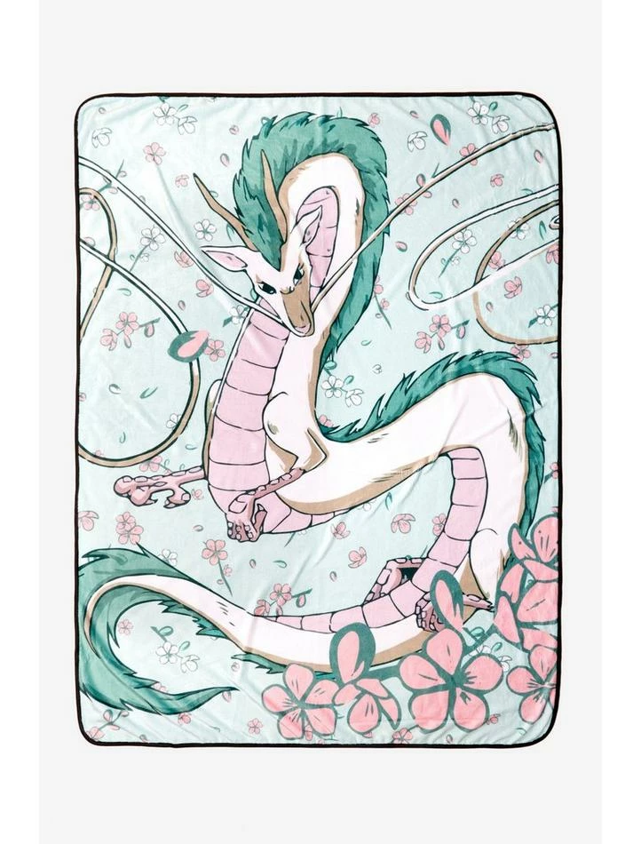 Top 10 ⭐ Studio Ghibli Spirited Away Haku Blossoms Throw Blanket ✨ 1 Top 10 ⭐ Studio Ghibli Spirited Away Haku Blossoms Throw Blanket ✨