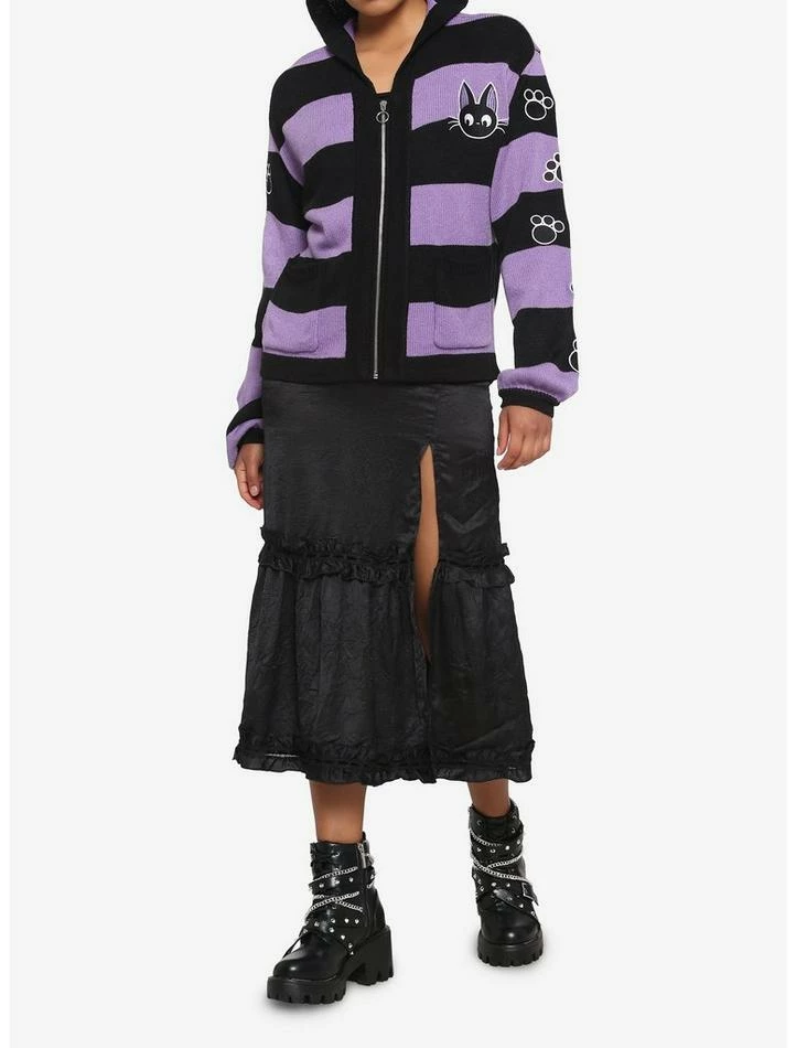 Best Pirce ๐ฅฐ Studio Ghibli Kiki's Delivery Service Jiji Stripe Skimmer ๐ง Girls Hooded Cardigan ๐ 2 Best Pirce ๐ฅฐ Studio Ghibli Kiki's Delivery Service Jiji Stripe Skimmer ๐ง Girls Hooded Cardigan ๐ - Image 2