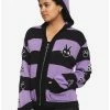 Best Pirce 🥰 Studio Ghibli Kiki's Delivery Service Jiji Stripe Skimmer 👧 Girls Hooded Cardigan 😀