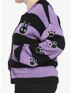 Deals 😍 Studio Ghibli Kiki's Delivery Service Jiji Stripe Skimmer 👧 Girls Hooded Cardigan Plus Size 🥰 -Hot Sale Studio Ghibli Store 17398141 av3