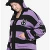 Deals 😍 Studio Ghibli Kiki's Delivery Service Jiji Stripe Skimmer 👧 Girls Hooded Cardigan Plus Size 🥰