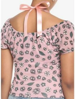 Promo 😀 Her Universe Studio Ghibli My Neighbor Totoro Soot Sprites Ruched Mesh 👧 Girls Top ⌛ -Hot Sale Studio Ghibli Store 17550606 av2