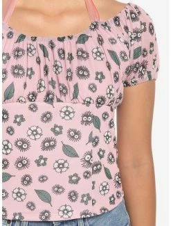 Promo 😀 Her Universe Studio Ghibli My Neighbor Totoro Soot Sprites Ruched Mesh 👧 Girls Top ⌛ -Hot Sale Studio Ghibli Store 17550606 av3