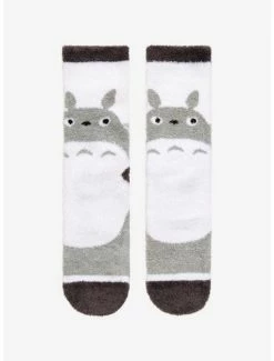 Budget 🛒 Studio Ghibli My Neighbor Totoro Grey Profile Fuzzy 🧦 Socks 🥰