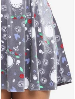 Hot Sale ❤️ Her Universe Studio Ghibli My Neighbor Totoro Grey Velvet Suspender 👗 Skirt 🌟 -Hot Sale Studio Ghibli Store 18320708 av4
