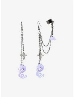 Discount ✨ Studio Ghibli Spirited Away Lilac Haku Cuff Earrings 🛒