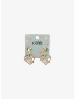 Hot Sale 🤩 Studio Ghibli My Neighbor Totoro Sakura Heart Drop Earrings 👍