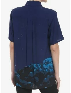 Best Sale 🥰 Her Universe Studio Ghibli My Neighbor Totoro Night Sky Oversized 👧 Girls Woven Button-Up 🌟 -Hot Sale Studio Ghibli Store 19296151 av2
