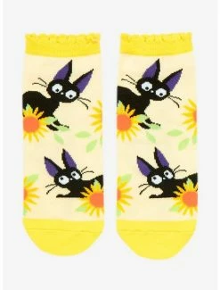 Discount 🎉 Studio Ghibli Kiki's Delivery Service Jiji Sunflower No-Show 🧦 Socks 👏