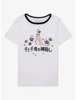 Budget 🌟 Studio Ghibli Spirited Away Trio 👧 Girls Ringer T-Shirt 😀