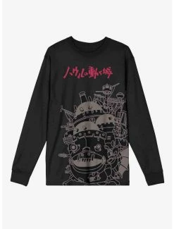 Hot Sale 🥰 Studio Ghibli Howl's Moving Castle Jumbo Print Long-Sleeve T-Shirt 😀